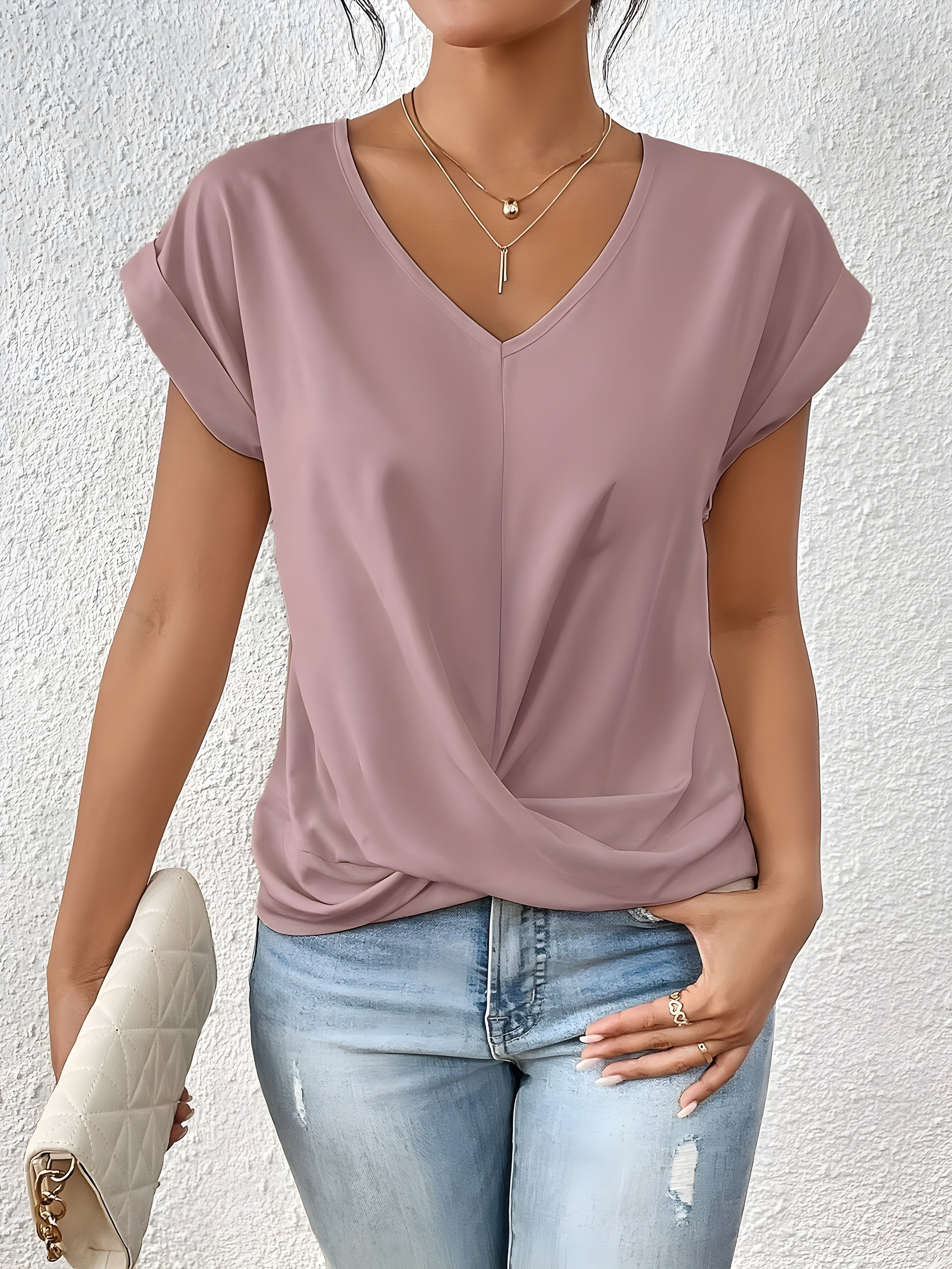 Maya – Twist Front V-Neck Top