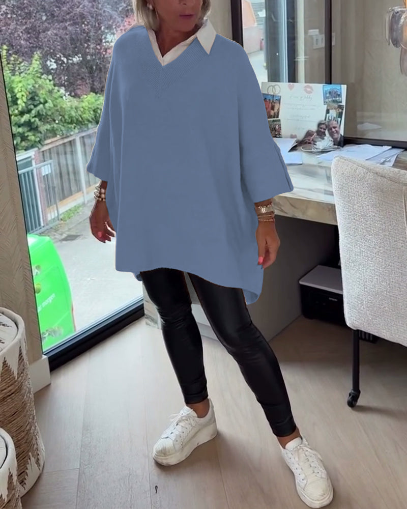 Verity™- V neck Jumper With Button Cuffs