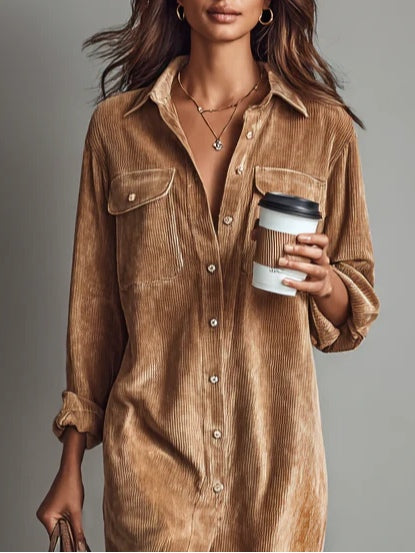 Lova | Camel Shirt Dress