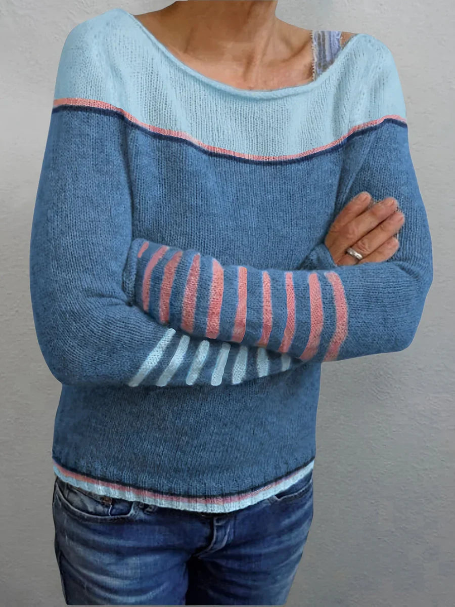 Talithia – Striped Knitted Long Sleeve Sweater