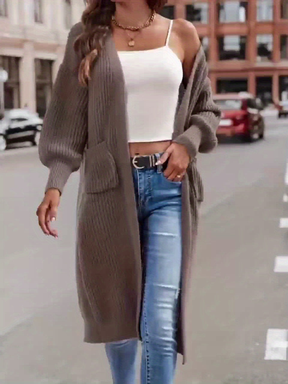 Layla™ -  Elegant Deep V-Neck Long Sleeve Cardigan