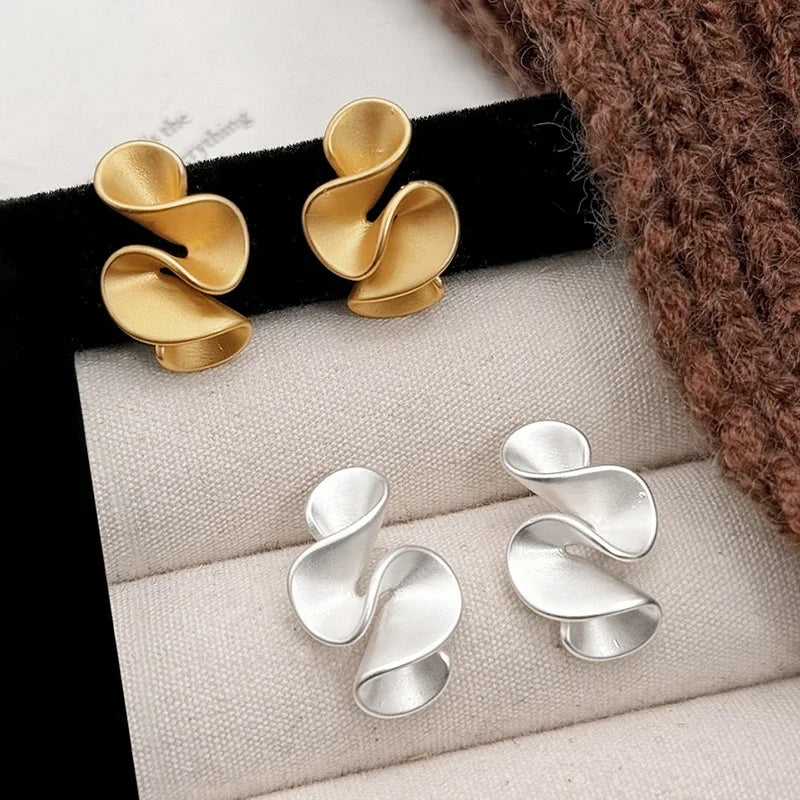 Sterling Silver 18K Gold Flower Stud Earrings