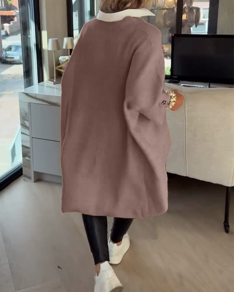 Verity™- V neck Jumper With Button Cuffs